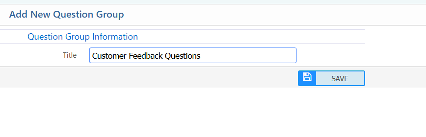 Add Question Group