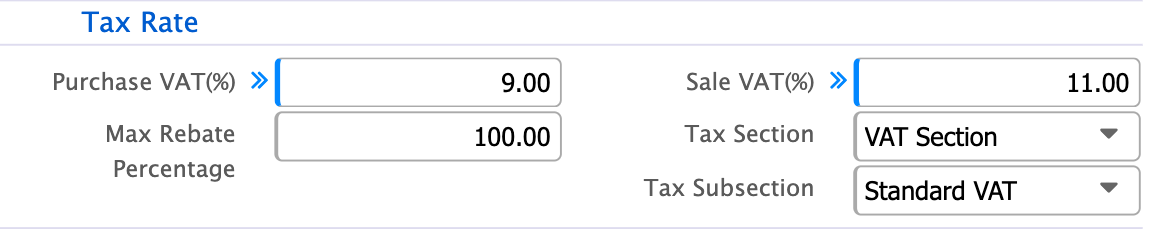 Product VAT &amp; Tax Configuration