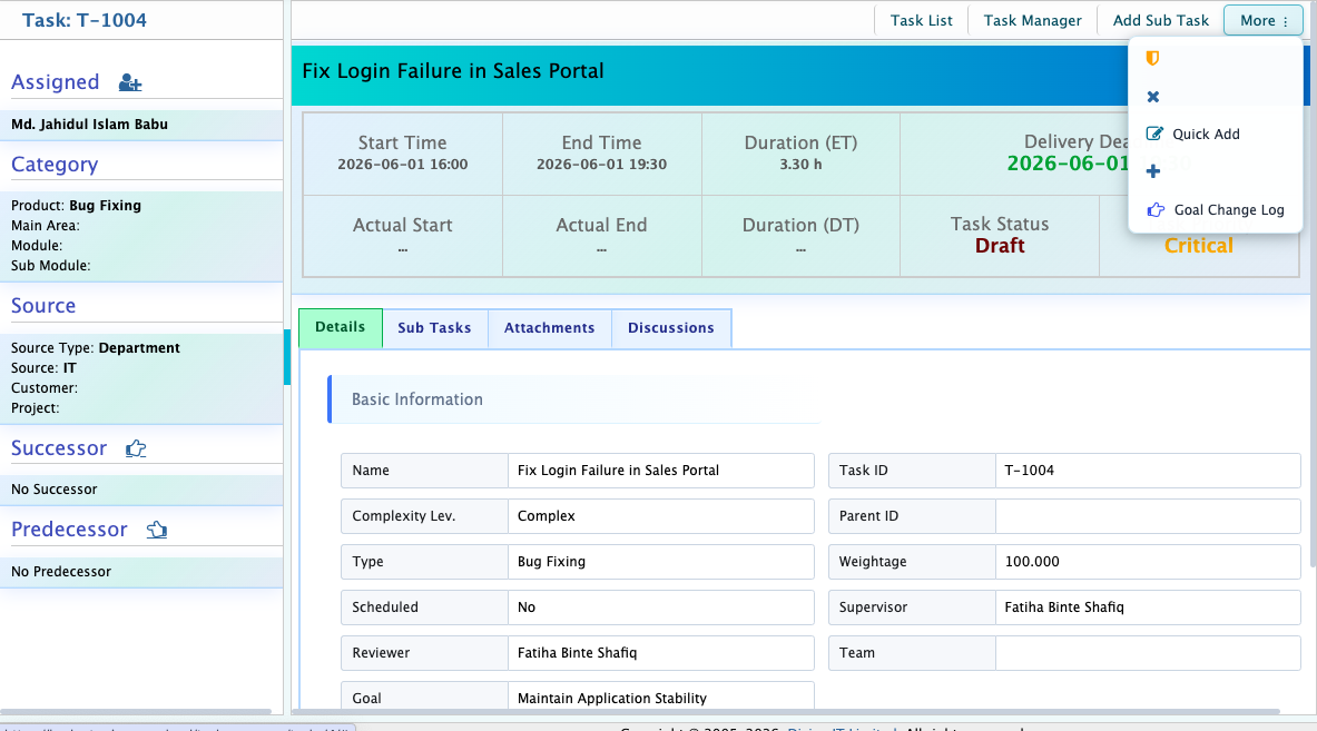 Task Details