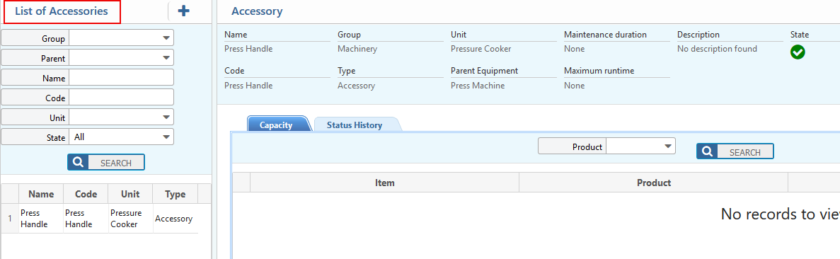 List of  Accessories