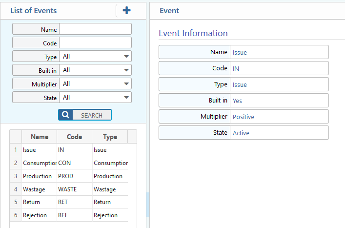 List Event